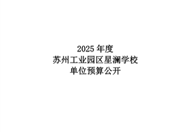 苏州工业园区星澜学校2025年度单位预算公开